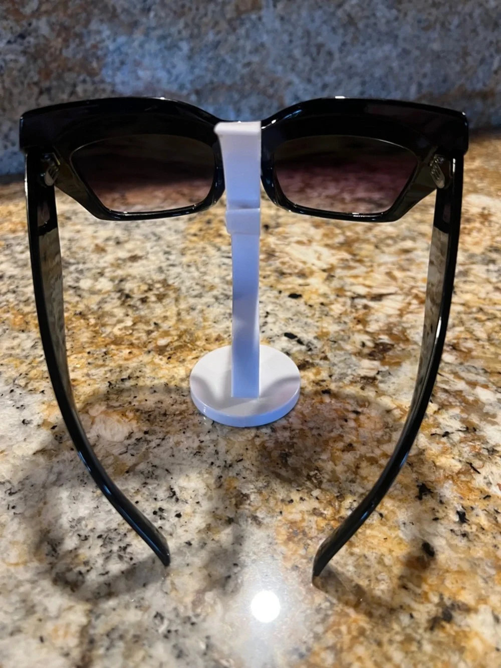 Black Oversized Square Sunglasses with Gradient Lenses